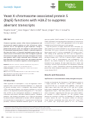 Cover page: Yeast X‐chromosome‐associated protein 5 (Xap5) functions with H2A.Z to suppress aberrant transcripts