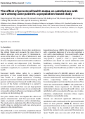 Cover page: The effect of perceived health status on satisfaction with care among acne patients: A population-based study