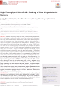 Cover page: High-Throughput Microfluidic Sorting of Live Magnetotactic Bacteria