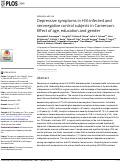 Cover page: Depressive symptoms in HIV-infected and seronegative control subjects in Cameroon: Effect of age, education and gender