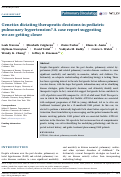 Cover page: Genetics dictating therapeutic decisions in pediatric pulmonary hypertension? A case report suggesting we are getting closer.