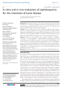 Cover page: In vitro and in vivo evaluation of cephalosporins for the treatment of Lyme disease