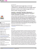 Cover page: Exploring the lived experience of renal cachexia for individuals with end-stage renal disease and the interrelated experience of their carers: Study protocol