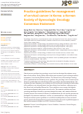 Cover page: Practice guidelines for management of cervical cancer in Korea: a Korean Society of Gynecologic Oncology Consensus Statement