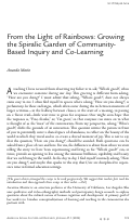 Cover page: From the Light of Rainbows: Growing the Spiralic Garden of Community-Based Inquiry and Co-Learning