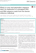 Cover page: What’s in your next-generation sequence data? An exploration of unmapped DNA and RNA sequence reads from the bovine reference individual