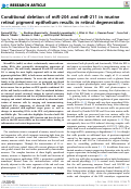 Cover page: Conditional deletion of miR-204 and miR-211 in murine retinal pigment epithelium results in retinal degeneration