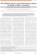 Cover page: YAP inhibition blocks uveal melanogenesis driven by GNAQ or GNA11 mutations