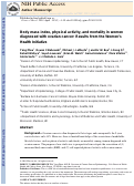 Cover page: Body mass index, physical activity, and mortality in women diagnosed with ovarian cancer: Results from the Women's Health Initiative