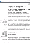 Cover page: Mechanisms Underlying C-type Inactivation in Kv Channels: Lessons From Structures of Human Kv1.3 and Fly Shaker-IR Channels.