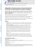 Cover page: Differentiation of ductal carcinoma in-situ from benign micro-calcifications by dedicated breast computed tomography