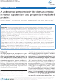 Cover page: A widespread peroxiredoxin-like domain present in tumor suppression- and progression-implicated proteins