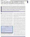 Cover page: Crop diversification can contribute to disease risk control in sustainable biofuels production