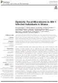 Cover page: Dysbiotic Fecal Microbiome in HIV-1 Infected Individuals in Ghana.