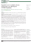 Cover page: Expanded access to multiple sclerosis teleneurology care following the COVID-19 pandemic