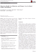 Cover page: Migration, Health Care Behaviors, and Primary Care for Rural Latinos with Diabetes