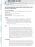 Cover page: How Should Physicians Respond When Patients Distrust Them Because of Their Gender?