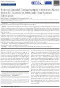 Cover page: Proposed linezolid dosing strategies to minimize adverse events for treatment of extensively drug-resistant tuberculosis