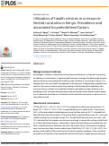 Cover page: Utilization of health services in a resource-limited rural area in Kenya: Prevalence and associated household-level factors