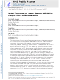 Cover page: Variable Temperature and Pressure Operando MAS NMR for Catalysis Science and Related Materials