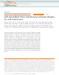 Cover page: Self-assembled three dimensional network designs for soft electronics