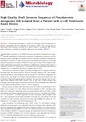 Cover page: High-Quality Draft Genome Sequence of Pseudomonas aeruginosa 268 Isolated from a Patient with a Left Ventricular Assist Device.