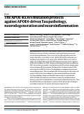 Cover page: The APOE-R136S mutation protects against APOE4-driven Tau pathology, neurodegeneration and neuroinflammation.