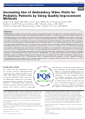 Cover page: Increasing Use of Ambulatory Video Visits for Pediatric Patients by Using Quality Improvement Methods