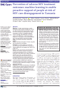 Cover page: Prevention of adverse HIV treatment outcomes: machine learning to enable proactive support of people at risk of HIV care disengagement in Tanzania.