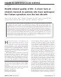 Cover page: Health-related quality of life: a closer look at related research in patients who have undergone the Fontan operation over the last decade.