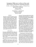 Cover page: Language Differences in Face-to-Face and Keyboard-to-Keyboard Tutoring Sessions