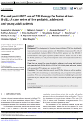 Cover page: Pre-and post-HSCT use of TKI therapy for fusion-driven B-ALL: A case series of five pediatric, adolescent and young adult patients.