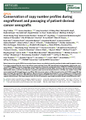 Cover page: Conservation of copy number profiles during engraftment and passaging of patient-derived cancer xenografts.