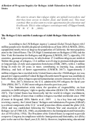 Cover page: A Review of Program Inquiry for Refugee Adult Education in the United States