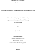 Cover page: Living under Post-Democracy: Political Subjectivity in Fleetingly Democratic Times