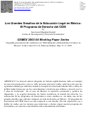 Cover page: Los Grandes Desafíos de la Educación Legal en México: El Programa de Derecho del CIDE