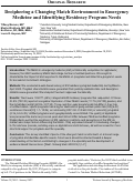 Cover page: Deciphering a Changing Match Environment in Emergency Medicine and Identifying Residency Program Needs