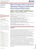 Cover page: Effect of Transport Time on the Use of Reperfusion Therapy for Patients with Acute Ischemic Stroke in Korea