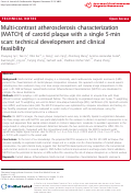 Cover page: Multi-contrast atherosclerosis characterization (MATCH) of carotid plaque with a single 5-min scan: technical development and clinical feasibility