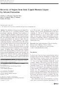 Cover page: Recovery of Sugars from Ionic Liquid Biomass Liquor by Solvent Extraction