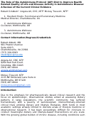 Cover page: The Role of the Autoimmune Protocol (AIP) Diet to Improve Health Related Quality of Life and Disease Activity in Autoimmune Disease: A Review of the Current Clinical Evidence