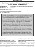 Cover page: Patterns and Predictors of Firearm-related Spinal Cord Injuries in Adult Trauma Patients