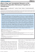Cover page: Effect of Age and Cytoskeletal Elements on the Indentation-Dependent Mechanical Properties of Chondrocytes