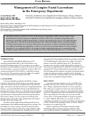 Cover page: Management of Complex Facial Lacerations in the Emergency Department