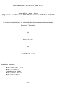 Cover page: Democratizing formal politics : indigenous and social movement political parties in Ecuador and Bolivia, 1978-2000