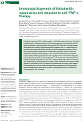 Cover page: Immunopathogenesis of hidradenitis suppurativa and response to anti-TNFα therapy