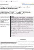 Cover page: Timing of postoperative oral feeding after head and neck mucosal free flap reconstruction