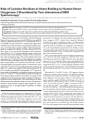 Cover page: Role of Cysteine Residues in Heme Binding to Human Heme Oxygenase-2 Elucidated by Two-dimensional NMR Spectroscopy*