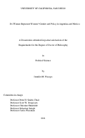 Cover page: Do women represent women? : gender and policy in Argentina and Mexico