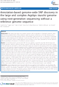 Cover page: Annotation-based genome-wide SNP discovery in the large and complex Aegilops tauschii genome using next-generation sequencing without a reference genome sequence